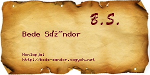 Bede Sándor névjegykártya