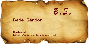 Bede Sándor névjegykártya